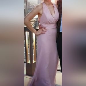 CHIFFON bridesmaid dress, halter neck, dusty pink